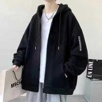 ราคา เสื้อแขนยาวมีซิป เสื้อกันหนาวมีฮู้ด เสื้อกัน หนาวมีซิป ผ้าสำลี (28025059569)