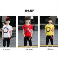 ราคา Set ชุดเข้าเซทเสื้อกางเกงเด็กผู้ชาย เสื้อยืดคอกลม​ มี 3 สี (1442586110)