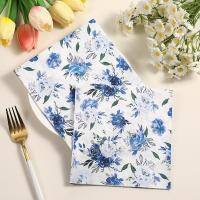 ราคา 20 ชิ้น/เซ็ต Blue Rose ดอกไม้ผีเสื้อ Decoupage กระดาษผ้าเช็ดปากดอกไม้ Serviette กระดาษเนื้อเยื่อ (22265198509)