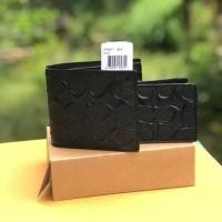 ราคา Coachแท้กระเป๋าเงินชาย พร้อมส่งCoach F75371 ปั้มลายCนูนสีน้ำดำ (1898991554)