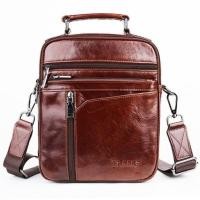 ราคา YUNO Leather Bag กระเป๋าสะพายข้างแบบมีหูหิ้ว 3ชั้นสองช่องซิป หนังแท้ ไซร์ M ใส่Ipadได้ guinness leather bag Ipad Bag (5105436322)