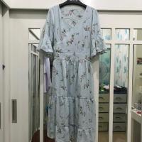 ราคา เดรสวินเทจ สีฟ้าพาสเทล แขนระบาย (5135055998)