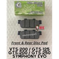 ราคา [SC] FRONT - ผ้าเบรคหน้า SYM VTS 200 / GTS 125 , 200 , 250 / EVO / SYMPHONY Kulit Disk Brek Depan Belakang (51801611025)