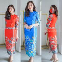 ราคา ชุดเซต เสื้อคอกลม แขนสามส่วน กระดุมปั้ม +กระโปรงผ่าข้าง ด้านหน้า งานซับผ้ากาวทั้งชุด ซิปซ่อนหลัง ติดตะขอแถมแมสเข้าชุดฟรี (17906265806)