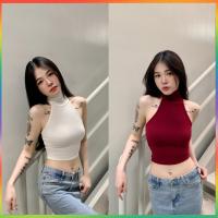 ราคา MesubShop เสื้อครอป แขนกุด ทรงคอเต่า ผ้าเรย่อน ยืดเยอะมาก เก็บทรงหุ่นสวย สไตล์ y2k รุ่น b28 กุดสโลป M302A (20492203465)