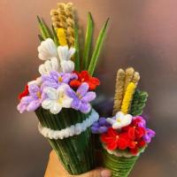 ราคา กรวยไหว้ครู กรวยดอกไม้ กำมะหยี่ กรวยดอกไม้ไหว้ครู สวยๆ ไม่เหี่ยว ไม่เฉา (40729533689)