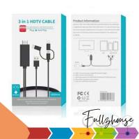 ราคา จัดส่งด่วน 3in1 HDTV Adapter Phone to HDTV Cable Type-C/Micro USB/Phone to TV สายต่อมือถือเข้าทีวี รุ่นใหม่ UPGRADE (55050904704)