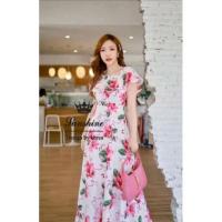 ราคา พร้อมส่ง เดรสยาวปาดไหล่ มือ1 ป้ายห้อย งานป้าย Lady Sunshine size.xl (9983743598)
