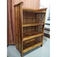 ราคา ชั้นวางของ ชั้นโชว์ ไม้สักทอง 4 ชั้น สูง 100 ซม (1831687870)