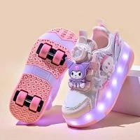 ราคา คุโรมิ ลูกกลิ้งกีฬาสเก็ตไฟ รองเท้าเด็กขนาด 28-37 พร้อมล้อถอดได้ (43779190674)