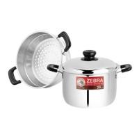 ราคา ZEBRA หัวม้าลาย หม้อหุงต้ม Wisdom Worthy 26 ซม. พร้อมชั้นนึ่งZEBRA Wisdom Worthy Sauce Pot 26 cm (47305858485)