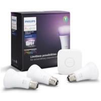 ราคา พร้อมส่งPhilips Hue Starter Kit - หลอดไฟเปลี่ยนสีอัจฉริยะ 3 หลอด พร้อม Philips Hue Bridge (5736333858)