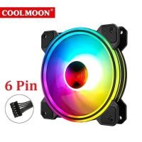 ราคา พัดลมเคส Coolmoon RAY-X RGB 6Pin 120mm. (25518201187)