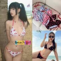ราคา beachgirlbikini เซ็กซี่ เซต 2 ชิ้น ชุดว่ายน้ำแฟชั่น ลายเชอร์รี่ #0371 (29157243768)