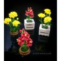 ราคา กระถาง ดอกชบา ดาวเรือง ดอกมะลิ จิ๋วสูง 10 cm. ดินปั้นจิ๋ว (กระถางเดี่ยว) (3546494773)