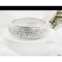 ราคา กำไลเพชรcz งานเพชรเต็มวง งานทองคำขาว 5 ไมครอน (23913986138)