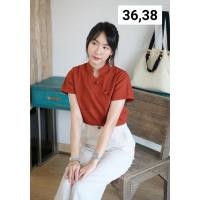 ราคา ส่งต่อเสื้อผ้าฝ้าย รุ่นอาหมวย คอจีน สีส้มอิฐ Size 36 (4387934208)