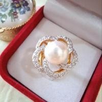 ราคา แหวนมุกแท้ล้อมเพชร cz เกรดพรีเมี่ยม ชุบทอง 5 ไมครอน (28114649860)