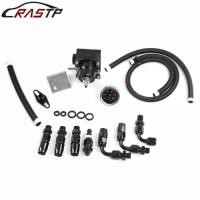 ราคา Universal 30-70psi Adjustable EFI Fuel Pressure Regulator Bypass Return Kit Pressure Gauge And 6AN (43628492515)