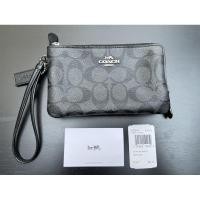 ราคา *มือสอง* COACH DOUBLE CORNER ZIP WRISTLET (COACH F87591) คล้องมือสองซิปไซส์ S สีเทาดำ (4582236892)