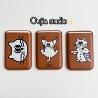 ราคา กระเป๋าใส่โทรศัพท์มือถือ แบบแม่เหล็กไร้สาย ระดับไฮเอนด์ ลายแมว สีน้ําตาล สไตล์เกาหลี สําหรับผู้ชาย และผู้หญิง (22453320656)