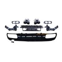 ราคา C43S AMG Rear Diffuser W205 Double Exhaust Round Pipes For Mercedes Benz Class W205 C43S AMG sedan (54406201310)
