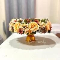 ราคา พานดอกไม้ร่วมสมัย/พานใส่เงิน/พานสินสอด/พานใส่เงินทอดกฐินขนาดกว้าง40cmSizeL(พร้อมส่ง)สีเหลือง (29306292805)