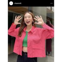 ราคา เสื้อเชิ้ตคอปก chamnii สีชมพูบานเย็น (23913522350)