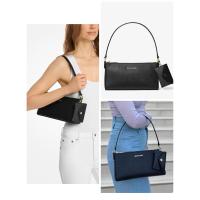 ราคา กระเป๋าสะพายไหล่ หนังสีดำ 10 นิ้ว มีใบลูก Michael Kors 35F4G2VC6L Vincent Medium Logo Jacquard Pochette with Card Case (47803118758)