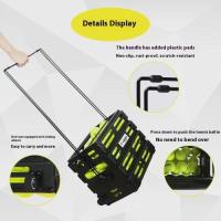 ราคา 75 Tennis Balls Pickup Hopper Tennis Basket Collector with Wheels Tennis Ball Hooper with Stand Enh (28094256857)