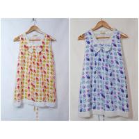 ราคา เสื้อคลุมท้องแขนกุด ผ้าชีฟอง ไซส์ รอบ อกไม่เกิน 38 นิ้ว แต่งระบายคอสีขาว (26556789291)