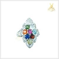 ราคา แหวนนพเก้าแท้ ตามตำราโบราณ เงินแท้925 ชุบทองคำขาว (4377808576)