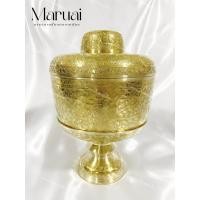 ราคา ขันน้ำมนต์ทองเหลืองตอกลาย ขันฝา 7 นิ้ว (29666055684)