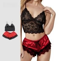 ราคา ชุดเสื้อชั้นในและกางเกงชั้นในลูกไม้เย้ายวน สีเขียวเข้ม ม่วง ชมพู และแดง สำหรับผู้หญิง - ล00006 (27738409363)