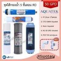 ราคา Aquatek ชุดไส้กรอง RO 5 ขั้นตอนขนาด 50 GPD โพสต์คาร์บอน omnipure (4214223014)