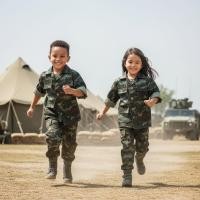 ราคา ชุดฝึกทหารลายพรางเด็ก ชุดทหารเด็กลายพรางแขนยาว+กางเกงขายาว (2248134929)