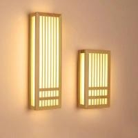 ราคา โคมไฟติดผนังลายไม้ทรงสี่เหลี่ยม ไฟ LED แถบ โคมไฟติดผนังตกแต่งทางเดินห้องน้ำชา เหมาะสำหรับห้องนั่งเล่น ห้องนอน และร้านอาหาร (28463820290)
