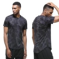 ราคา Dark Grey Quick Dry Army Motif Gym Fitness Running Sports T-Shirt Size L (43105712281)