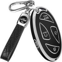 ราคา QBUC สําหรับ Hyundai Ioniq 6 Key Fob ฝาครอบ, TPU 360 องศากุญแจรถ Protector พร้อมพวงกุญแจหนังใช้งานร่วมกับ Hyundai Ioniq 6 Grandeur GN7 KONA 2023 2024 สมาร์ท 5 ปุ่มสมาร์ท (53607875180)