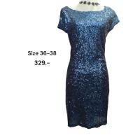 ราคา ชุดเดรสสั้น แขนสั้น ปักเลื่อม สีน้ำเงิน (43811124968)