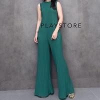 ราคา ชุดจัมพ์สูทกางเกงอัดพลีทเบาๆ แพทเทรินสวยมาก ช่วงบนแขนกุด ช่วงล่างเป็นกางเกง playstore (2380561098)