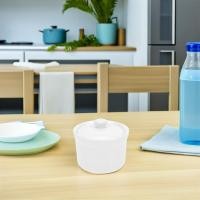 ราคา 2Pcs Ceramic Soup Crocks Lids White Porcelain Stew Pot Casserole Clay Pot Soup Serving Bowls Microwave Oven Safe (52754287321)