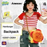 ราคา Kawasaki SpongeBob x แฮมเบอร์เกอร์ออกแบบกระเป๋าเป้สะพายหลังกระเป๋าสะพายแบดมินตัน Paddle Bag Secret Storage กระเป๋า C8252 & C8264 & C8161 (45502503789)
