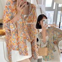 ราคา ohho เสื้อเชิ้ตผ้าชีฟองกันแดดลายดอกไม้ฮาวาย แขนยาว แฟชั่น คอตั้ง โปโล สไตล์เกาหลี น่ารัก เข้ารูป ใส่สบาย W303 Clothing (43251064628)