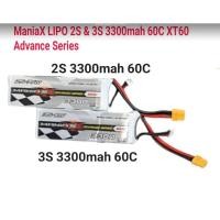 ราคา [แบตเตอรี่] ManiaX 2S 7.4V และ 3S 11.1V 3300mAh 60C XT60 LiPo Battery Pack Advance Series (28294331688)