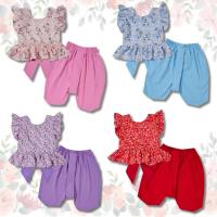 ราคา THA0860 ชุดไทยเด็กหญิง เสื้อแขนระบาย+โจงกระเบน สำหรับลูกสาว เสื้อลายดอก โบว์ใหญ่ น่ารักๆ ชุดเด็ก ชุดเด็กแฟชั่น ชุดลายดอก (16694888540)
