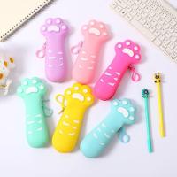 ราคา กระเป๋าเครื่องเขียน กระเป๋าดินสอ ปากกา ซิลิโคน แบบพกพา ลายอุ้งเท้าแมวน่ารัก กระเป๋าดินสอซิลิโคน (16394774115)
