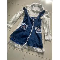 ราคา ชุดเซ็ต 2 ชิ้น ชุดเอี๊ยมกระโปรงยีนส์ ป้าย Vallry girl Size L (15796443969)