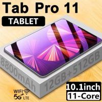 ราคา 2025 ใหม่ Tablet 11.6 นิ้วแท็บเล็ต 16GB + 512GB Full HDแท็บเล็ตราคาถูกพร้อมสายAndroid 12.0 4G/5Gแท็บเล็ต (40862563653)