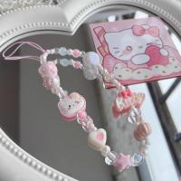 ราคา สายโทรศัพท์ สายจับโทรศัพท์ สายคล้องมือ สายคล้องโทรศัพท์ลายคิตตี้สีชมพู ดีไซน์น่ารัก ป้องกันการสูญหายของกล้อง-CY (27517365329)